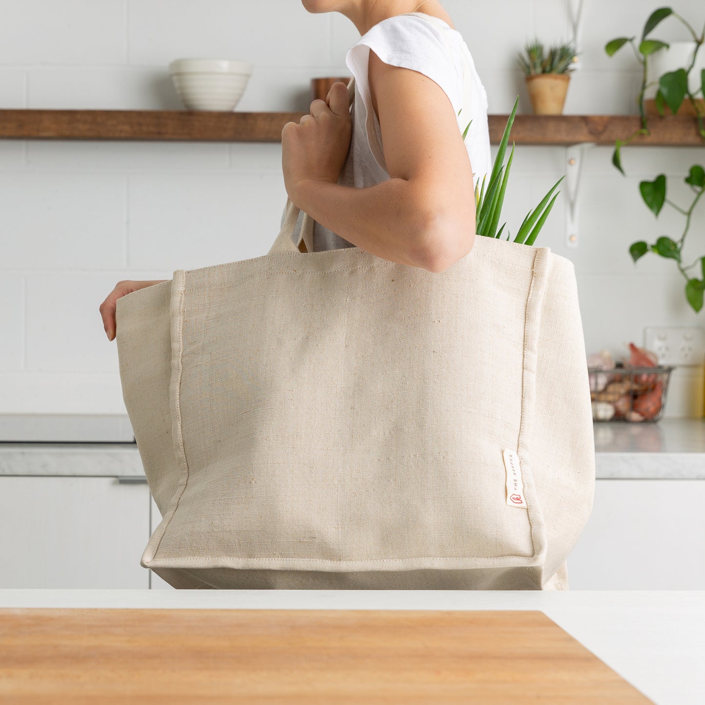 Jute/Organic Cotton Tote Bag - The Keeper